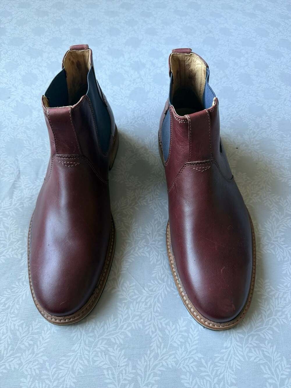 Florsheim Limited Mens Leather Chelsea Boots Burgundy Oxblood Lug Sole Size